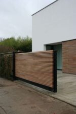 Sliding Wooden Gate with HPL Sheet