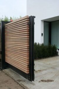 Sliding Wooden Gate with HPL Sheet