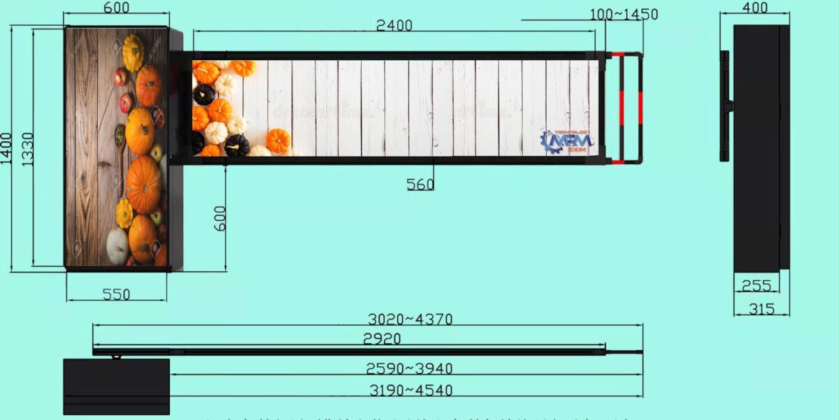 Advertising Automatic Boom Barrier System with Lighting