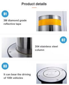 Hydraulic Automatic Rising Bollards MR-AB600 Technical Specifications