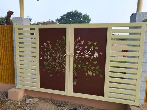 MS Double leaf Laser Cut Swing Gates 015