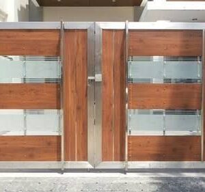 Stainless Steel Swing Gate with Glass