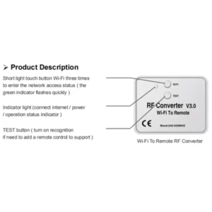 Wifi To RF Bluetooth Remote Control 300-868Mhz