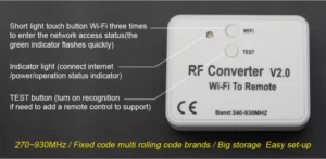 Wireless WIFI to remote RF converter