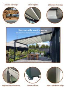 Outdoor Aluminium Balcony Pergola and Awnings