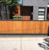 Iron Steel with HPL Sheet Sliding Gate