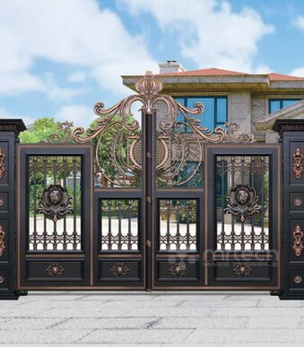 Powder Coated Aluminum Alloy Arch Swing and Sliding Gates