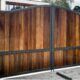 Custom Wrought Iron with Wood Simple Main Entrance Gate