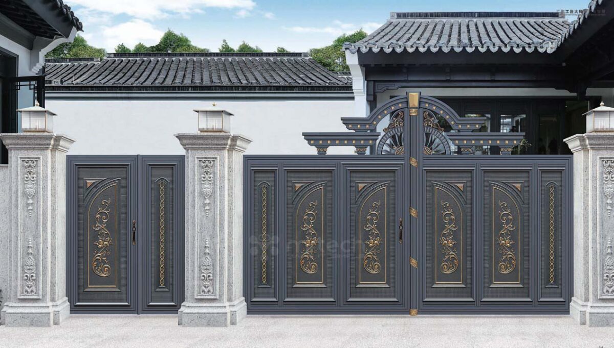 European Style Electric Garden Cast Aluminium Gates