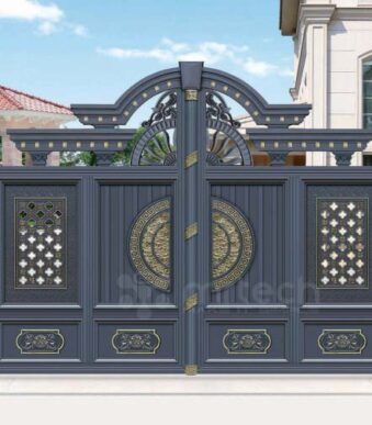 European Style Electric Garden Cast Aluminium Gates