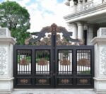 Golden Paint Outdoor Decoration Cast Aluminium Gates