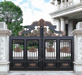 Golden Paint Outdoor Decoration Cast Aluminium Gates