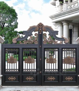 Golden Paint Outdoor Decoration Cast Aluminium Gates