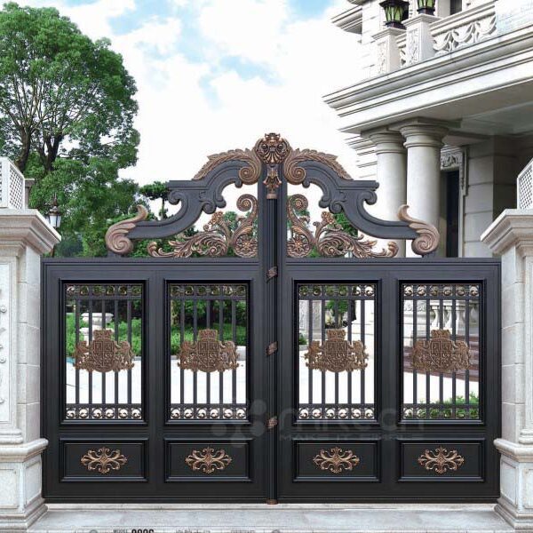 Golden Paint Outdoor Decoration Cast Aluminium Gates