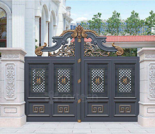 Golden Paint Outdoor Decoration Cast Aluminium Gates