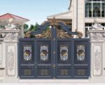 Golden Paint Outdoor Decoration Cast Aluminium Gates