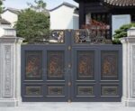 Rustproof Cast Aluminum Arched Courtyard Automatic Gate