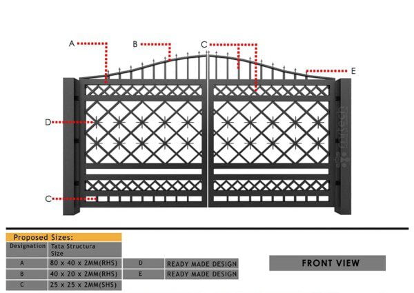 Latest Model Steel Pipe Gate for Villa