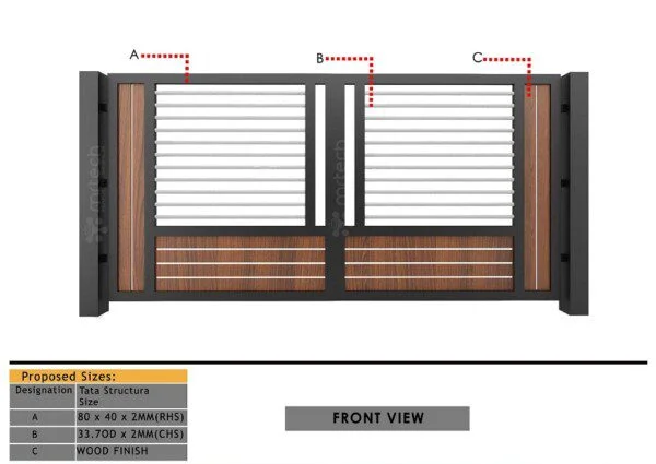 Modern Acp Sheet Iron and Steel Gate