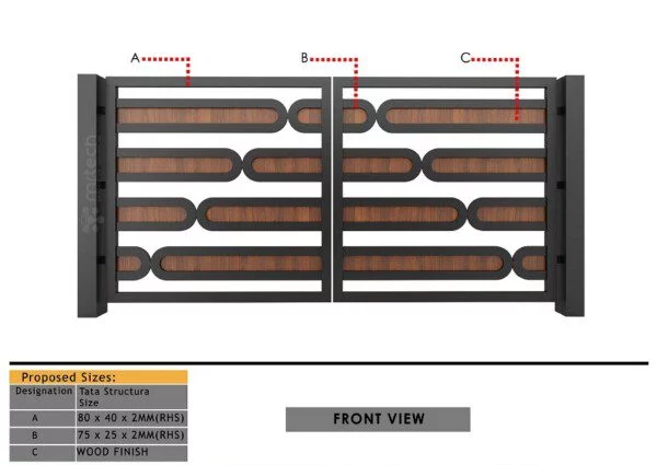 Modern Acp Sheet Iron and Steel Gate