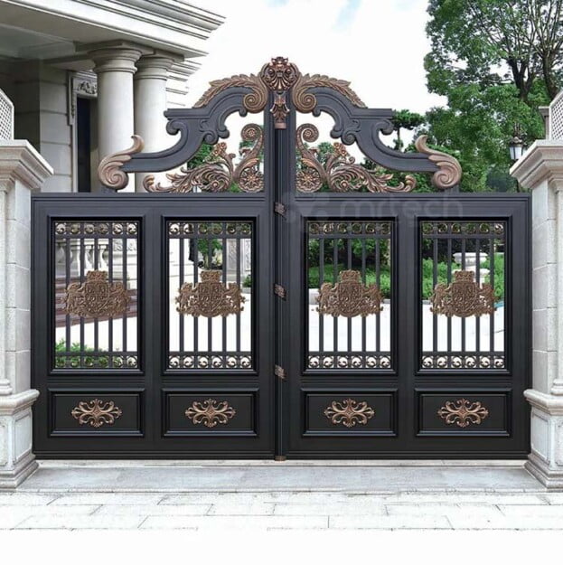 Outside Luxury Fancy Villas Aluminum Swing Gates Decorative Casting Aluminum Gate