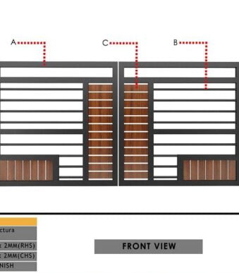 Rectangular Mild Steel Pipes with HPL Sheet Gate