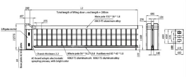 DC 24V Electric Automatic Two Fence Barrier with Servo Motor