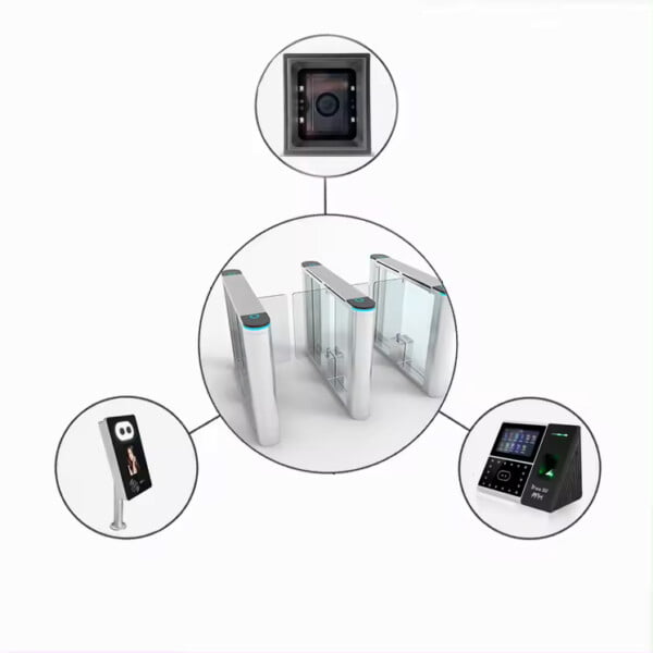 New Design Cylinder Shape RFID Card Access Control Speed Gate For Office