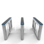 Security Turnstile Glass Arm Face Scan RFID Card QR Code Turnstile Swing Barrier Gate