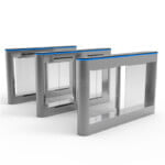 Security Turnstile Glass Arm Face Scan RFID Card QR Code Turnstile Swing Barrier Gate