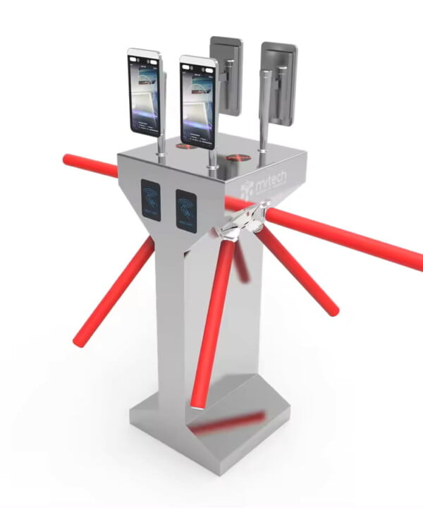 Semi Automatic Turnstile with Face Fingerprint QR Recognition