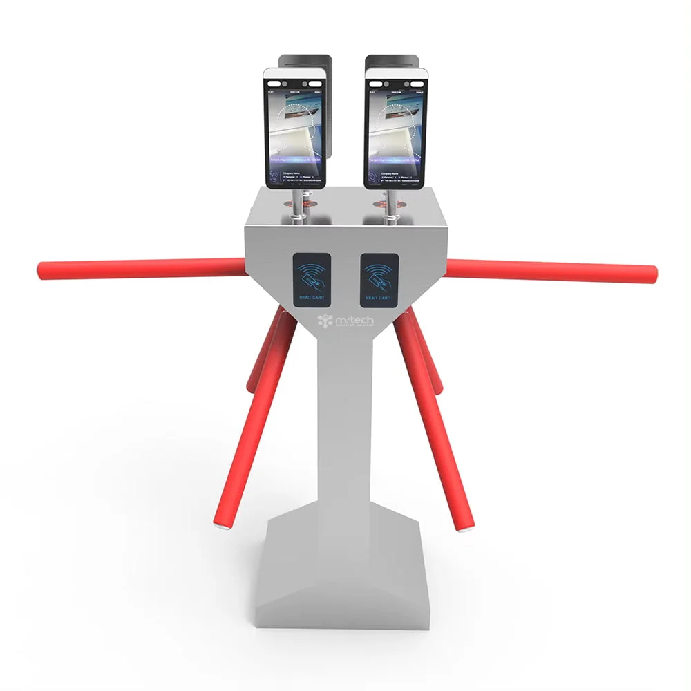 Semi Automatic Turnstile with Face Fingerprint QR Recognition