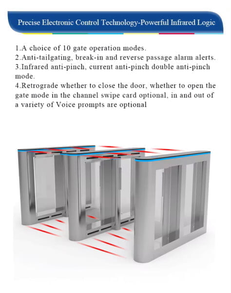 Servo Motor Speed Gate Turnstiles For Security Access Control Device