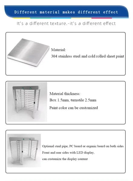 Entrance Electric Automatic Control Full Height Turnstile Doors