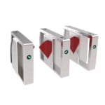 Optical Barrier Turnstiles Retractable RFID Card QR Code Flap Barrier