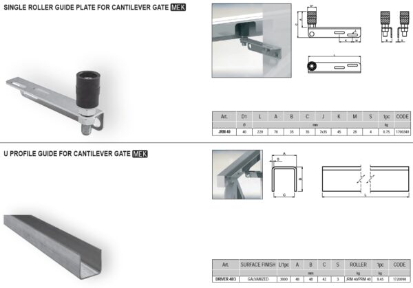 13Mtr Heavy Duty Cantilever Sliding Gate Hardware Set