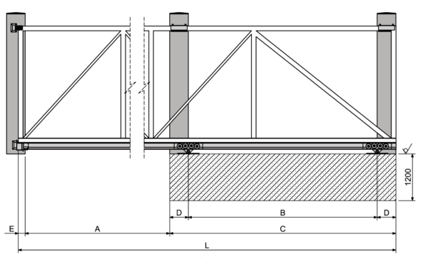 13Mtr Heavy Duty Cantilever Sliding Gate Hardware Set