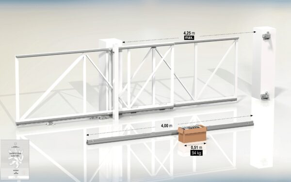 4.25meter Trackless Twinned Telescopic Cantilever Gate Hardware Kit