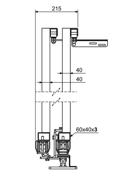 4.25meter Trackless Twinned Telescopic Cantilever Gate Hardware Kit