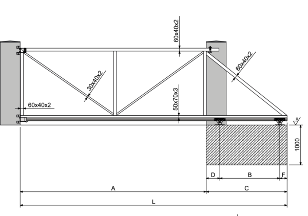 4.5 Complete Cantilever Gate Hardware Kit for Trackless Sliding Gate