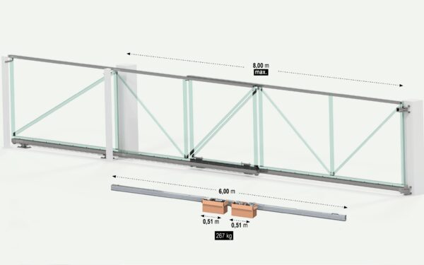 8mtr Trackless Twinned Telescopic Cantilever Sliding Gate Hardware Kit