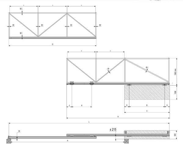 8mtr Trackless Twinned Telescopic Cantilever Sliding Gate Hardware Kit