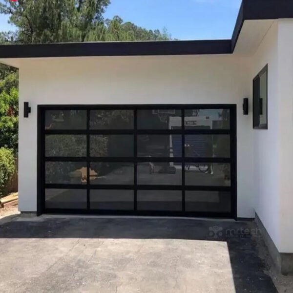 Aluminum Frosted Glass Sectional Residential Garage Doors