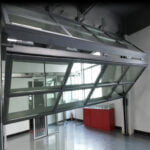 American Modern Aluminium Tempered Glass Bifold Garage Door