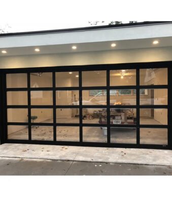 Automatic Aluminum Tempered Glass Full View Security Glass Garage Doors