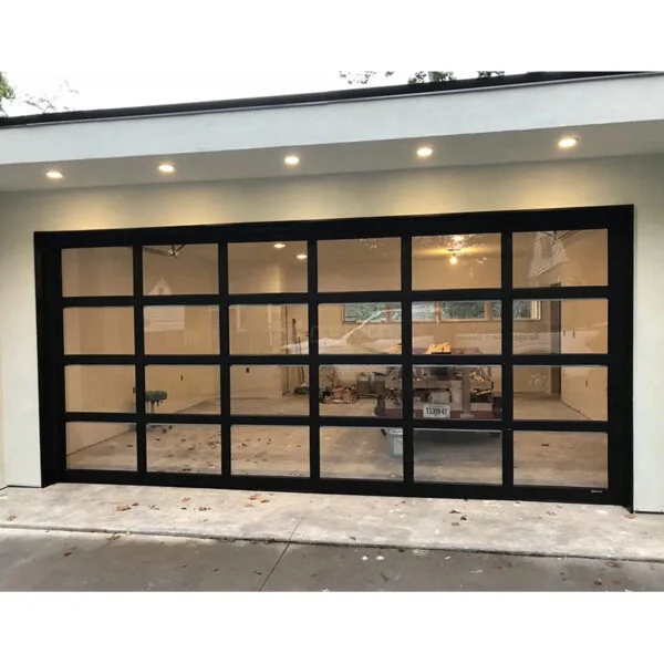 Automatic Aluminum Tempered Glass Full View Security Glass Garage Doors