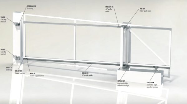 Cross track Cantilever Sliding Gate Hardware For Inclined Driveways