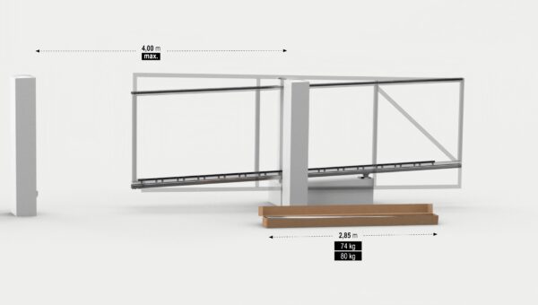 Cross track Cantilever Sliding Gate Hardware For Inclined Driveways