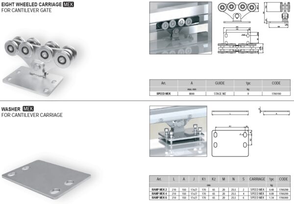 Cross track Cantilever Sliding Gate Hardware For Inclined Driveways