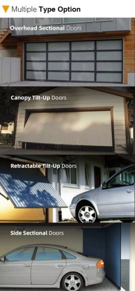 Custom Doors Waterproof Soundproof Aluminum Frame with Glass Garage Door